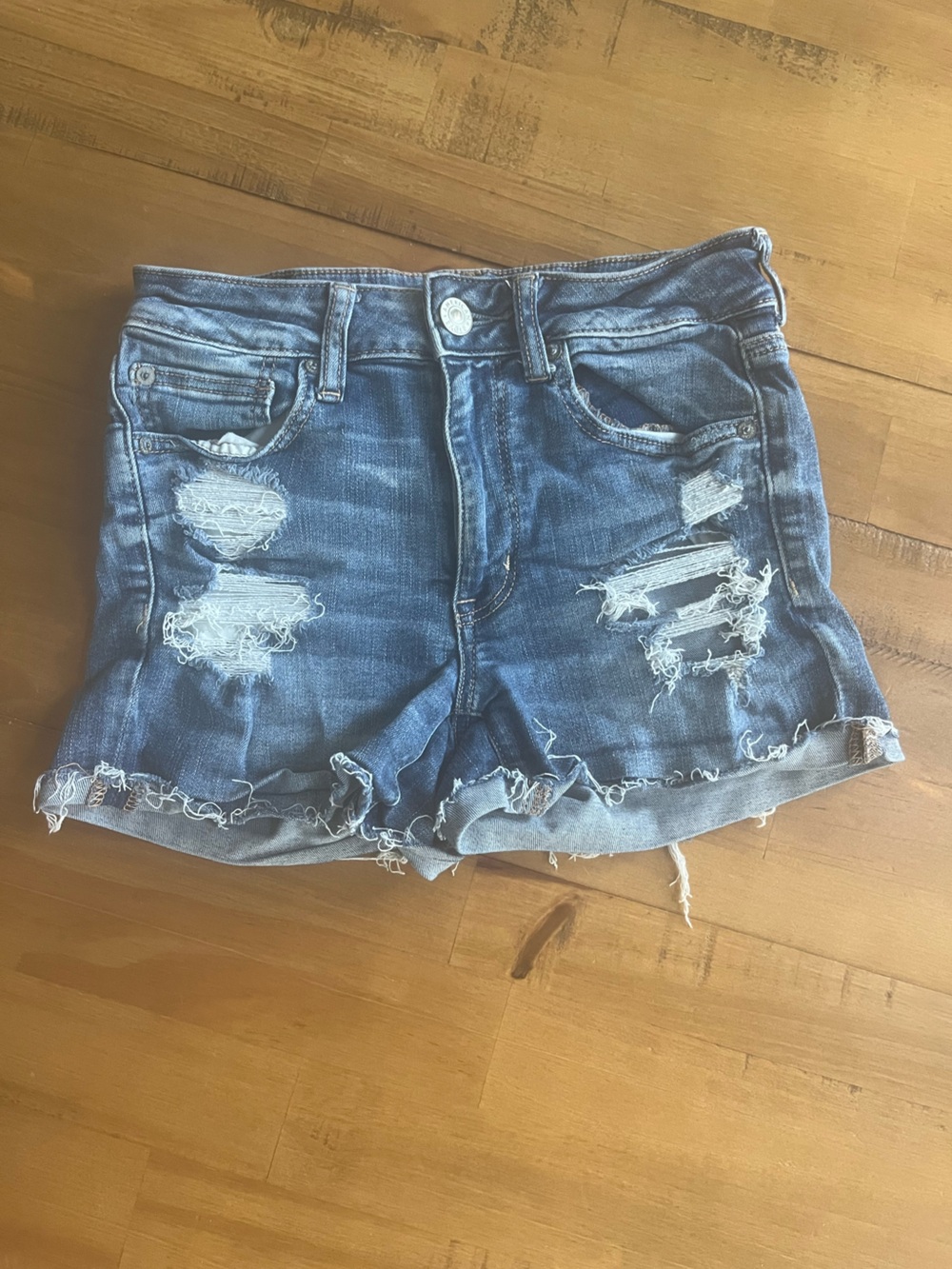 American Eagle Distressed Blue Jean Shorts